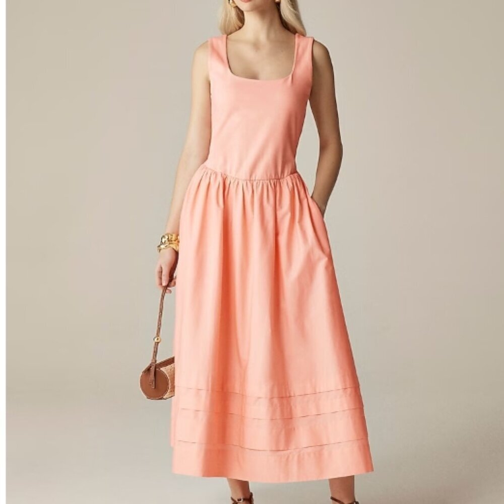 J. Crew Drop-waist mixy dress Blushed Peach